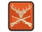 Crossed Hunting Rifles with Deer Head Antlers Multi-Color Embroidered Iron-On or Hook & Loop Patch Applique